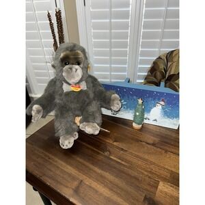 Steiff Gora Baby‎ Gorilla Stuffed Animal Gray Monkey Ape German Plush